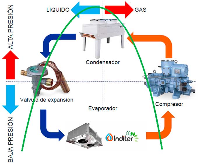 localizar sentido Asociación Cómo funciona el ciclo de refrigeración industrial? | Inditer S.A